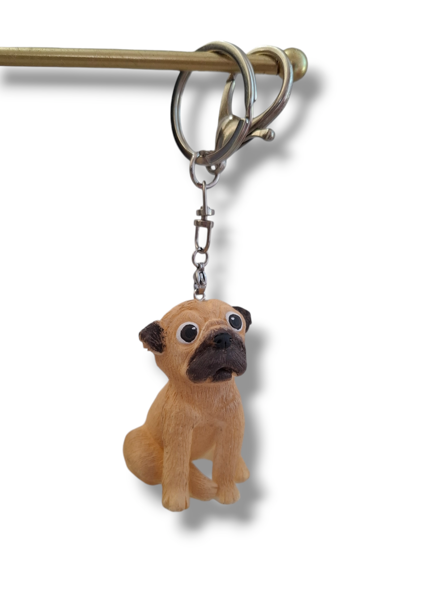 Llavero 3D de perrito Pug Beige ó Negro llavero y colgante, diseño perro pugsito 1pz
