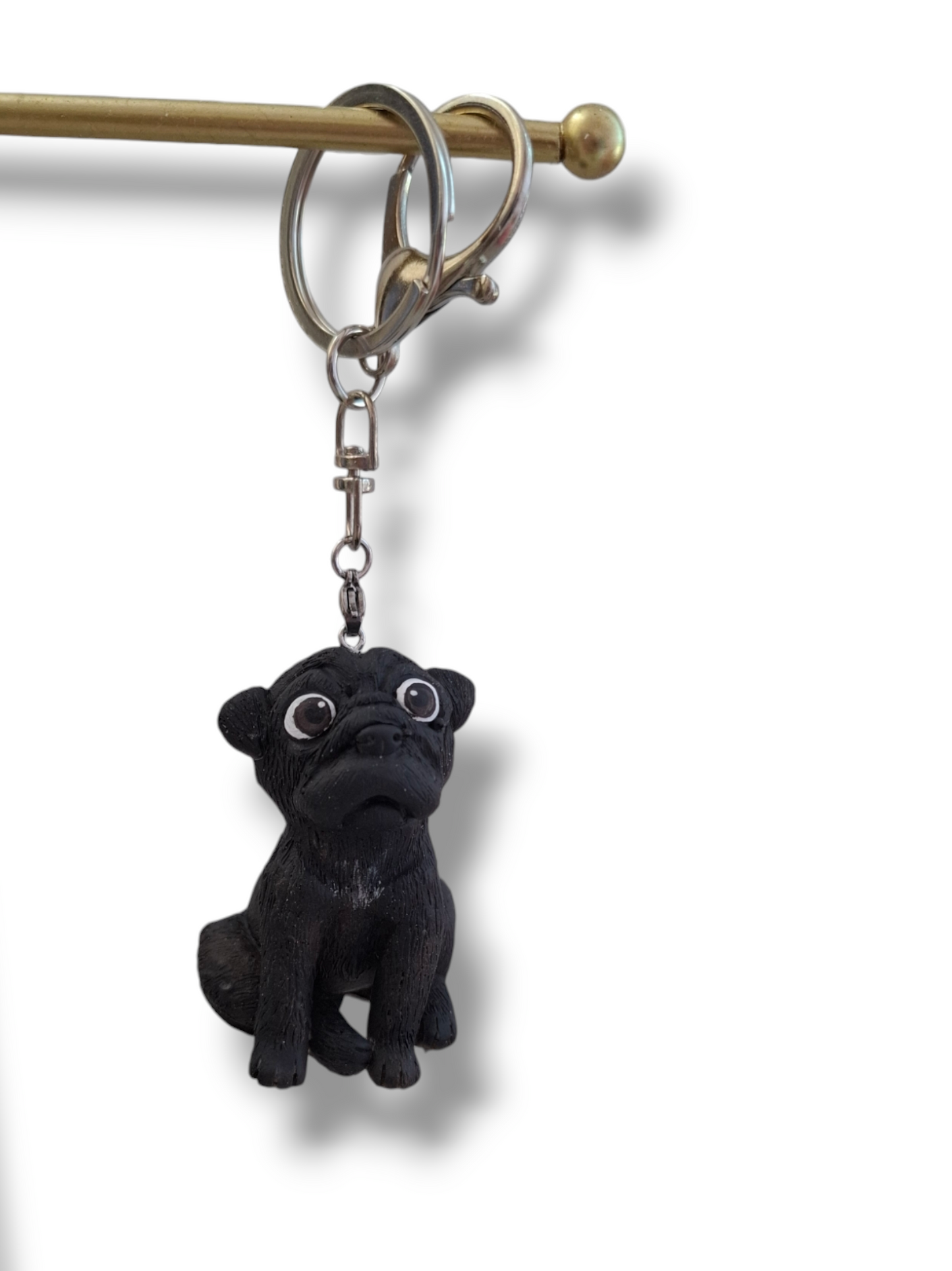 Llavero 3D de perrito Pug Beige ó Negro llavero y colgante, diseño perro pugsito 1pz
