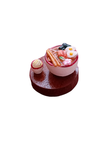 Figura decorativa plato ramen y arroz, comida tradicional japonesa, 1pz, decoración