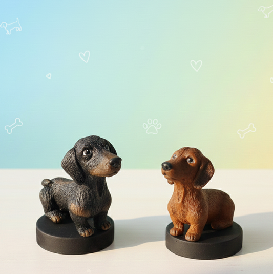 Figura perro salchicha , decoración escritorio, 1pz, mascotas decorativas