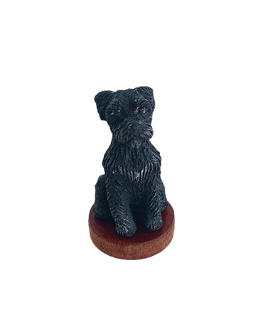 Figura Schnauzer mascota decoración, 1pz, para amante de los perritos