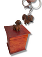 Urna y llavero perro Salchicha , urna para ceniza de mascotas con figura 3D + Llavero de recuerdo 2pz