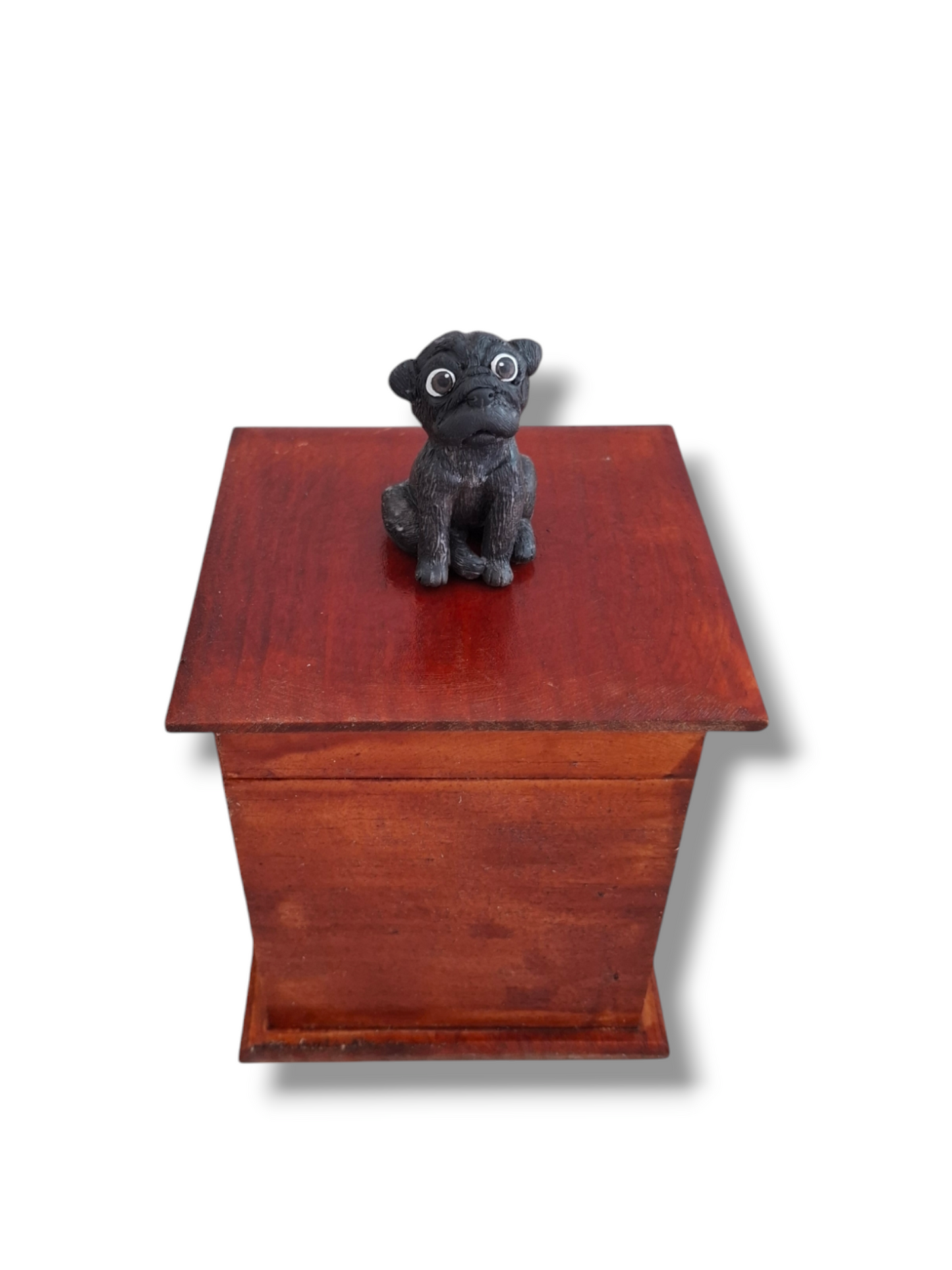 Urna Perro Pug Pugsito Negro o Beige, Urna Para Ceniza De Mascotas Con Figura 3D 1pz