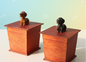 Urna perro Salchicha , urna para ceniza de mascotas con figura 3D 1pz