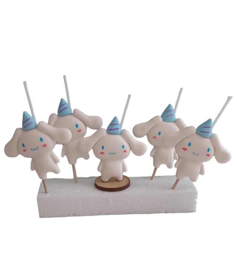 5pz Velas de cumpleaños Cinnamoroll conejito toppers cake decoracion tematica para pastel