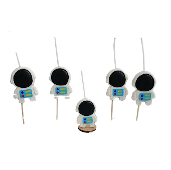 Velas de cumpleaños Astronautas espaciales 5pz toppers cake decoracion de pastel