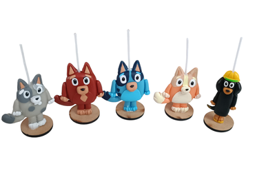 Velas de cumpleaños Bluey, Bingo y sus amigos 5pz toppers cake decoracion de pastel