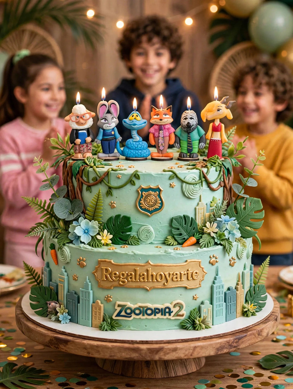 Velas para pastel Zootopia 2, personajes animados, animalitos, 6pz, fiesta tematica,  toppers cake para cumpleaños