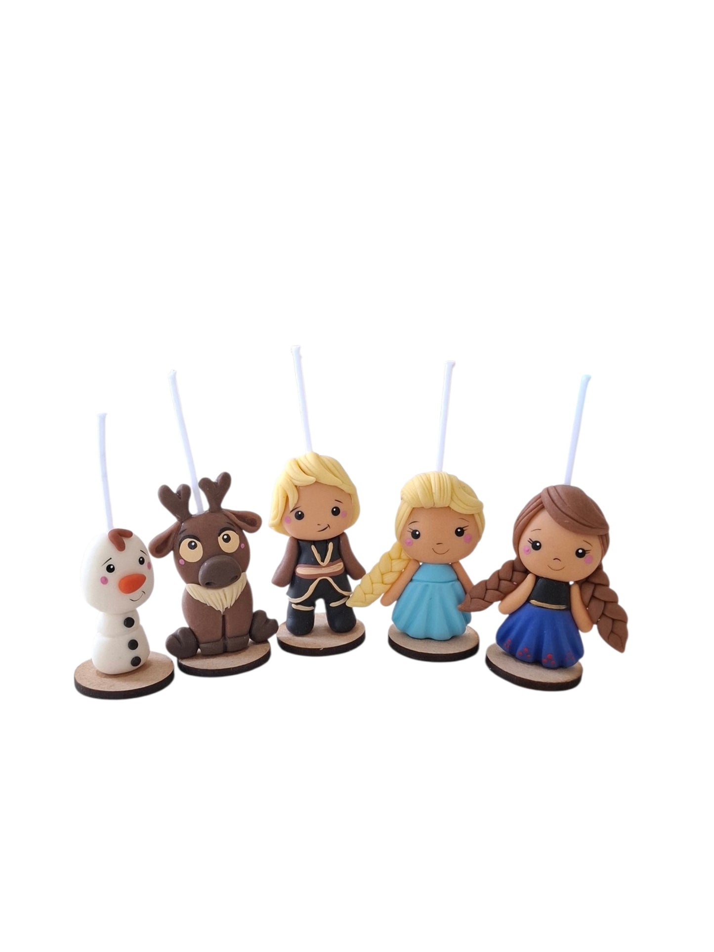 Velas cumpleaños Frozen , Ana, Elsa y sus amigos , 5pz , decoración fiesta temática,  toppers cake