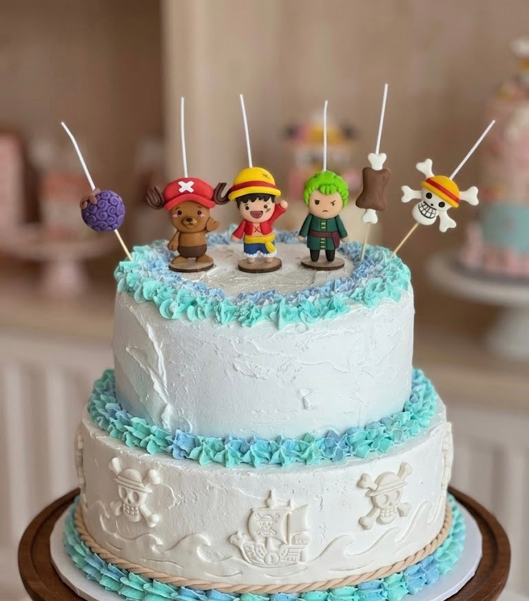 Velas cumpleaños One Piece 6pz decoración pastel temática anime chibi, toppers cakes