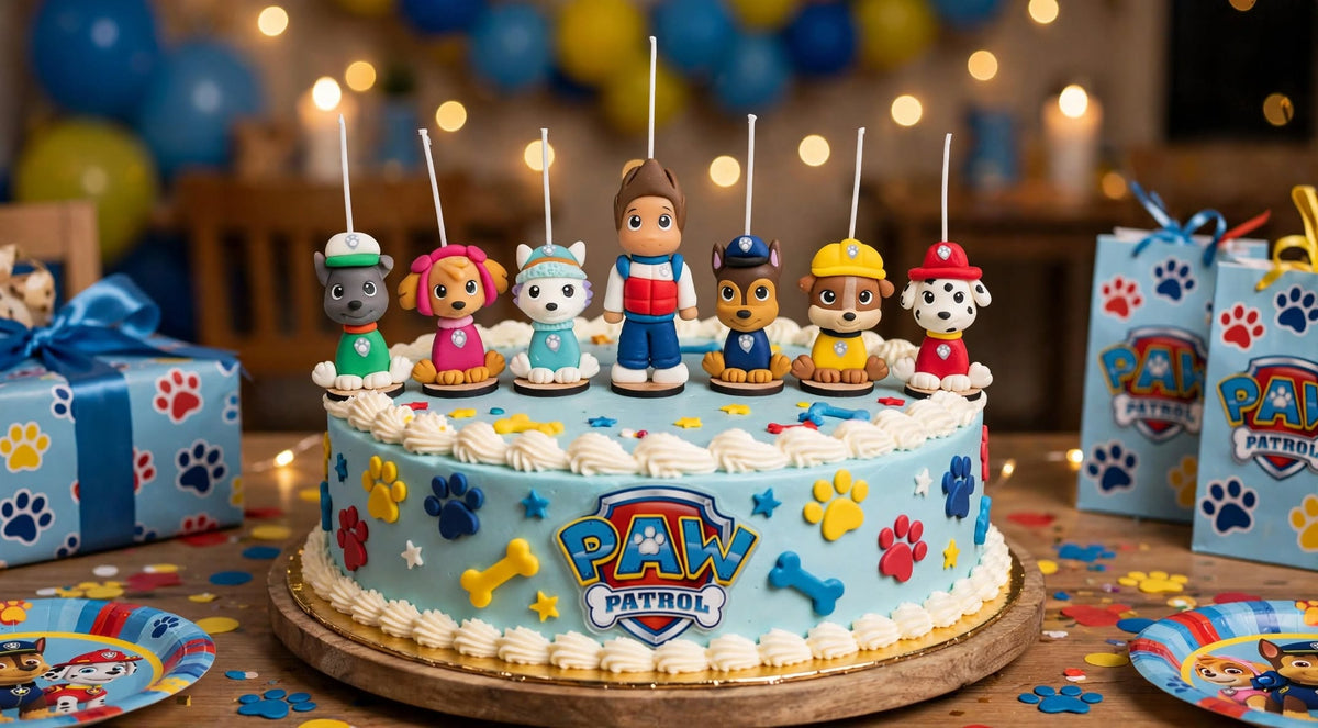 Paw patrol,  velas para pastel patrulla canina  7pz , perritos y Ryder, decoración fiesta temática de cumpleaños,  toppes cakes