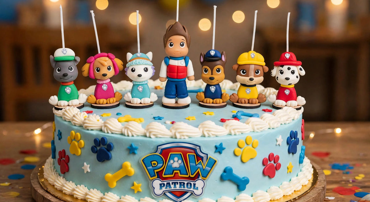 Paw patrol,  velas para pastel patrulla canina  7pz , perritos y Ryder, decoración fiesta temática de cumpleaños,  toppes cakes