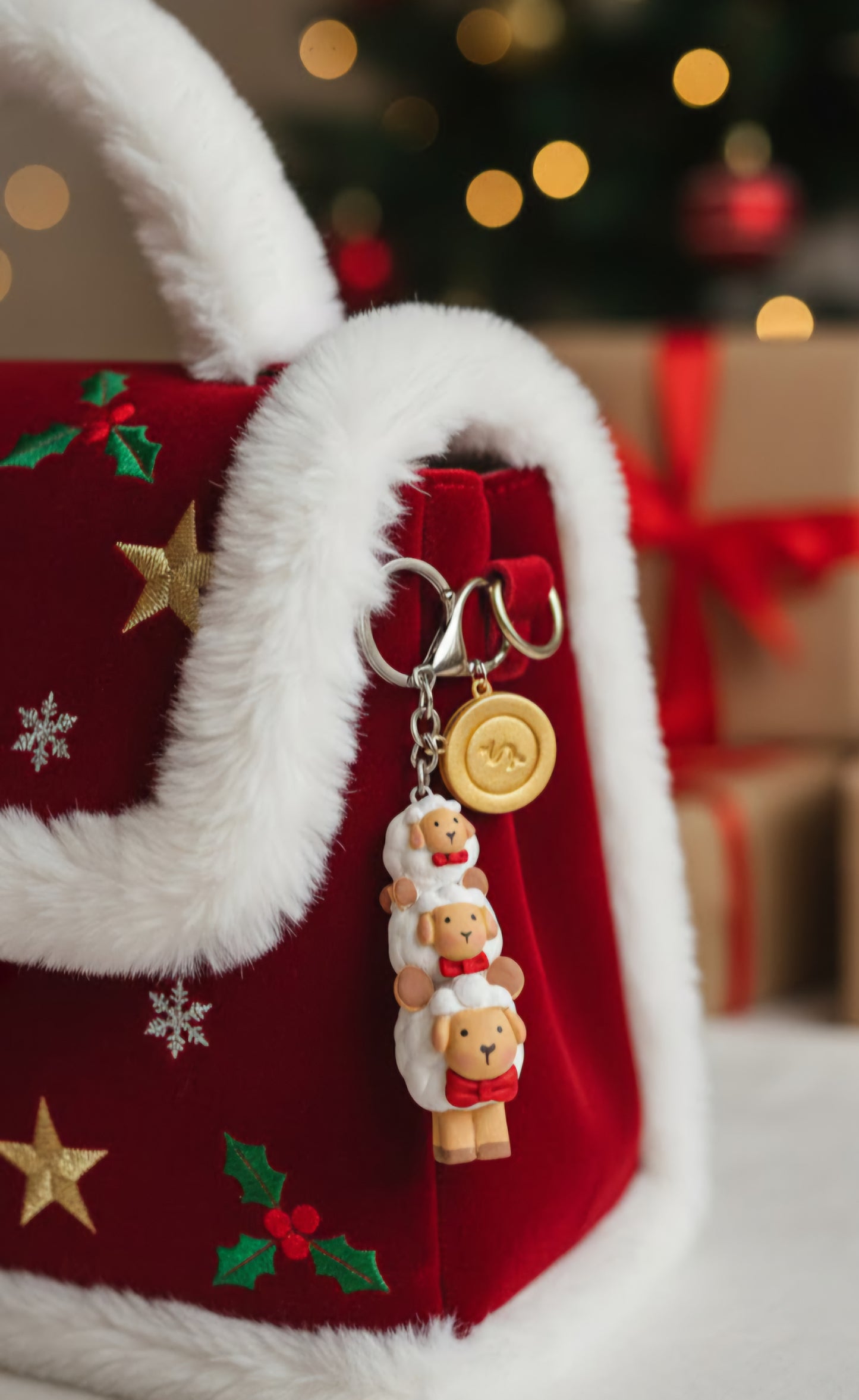 Llavero borreguitos de la abundancia, Llavero 3d, hermosos borregos navideños, colgante para bolso