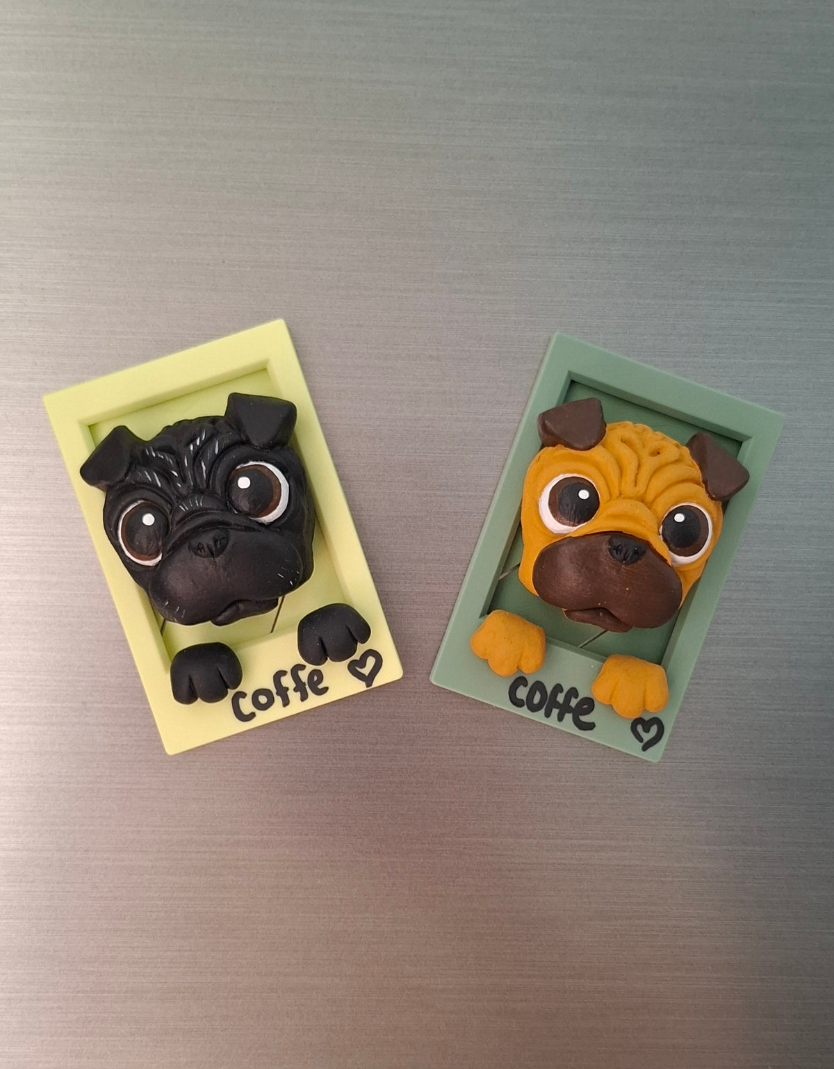 Imán y portaretrato , dúo perfecto  para regalar, diseño pug, pugsito 1pz