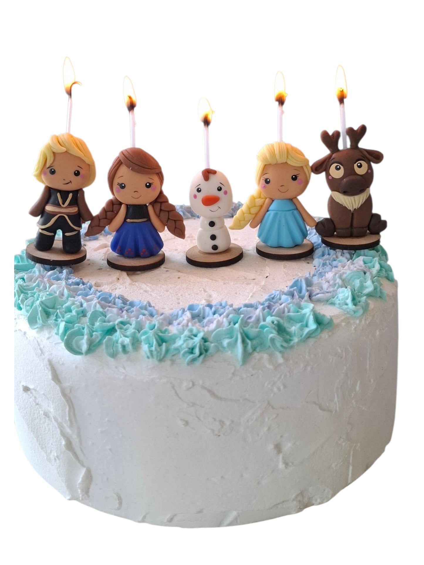 Velas cumpleaños Frozen , Ana, Elsa y sus amigos , 5pz , decoración fiesta temática,  toppers cake