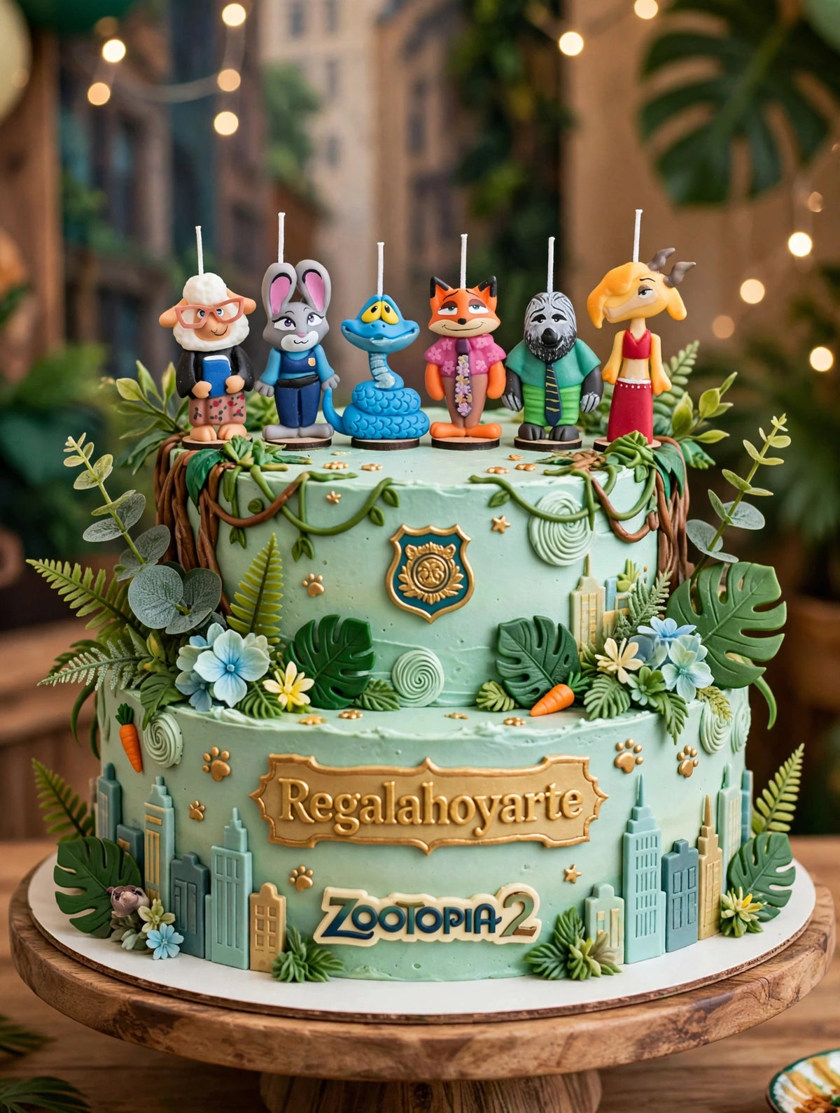 Velas para pastel Zootopia 2, personajes animados, animalitos, 6pz, fiesta tematica,  toppers cake para cumpleaños