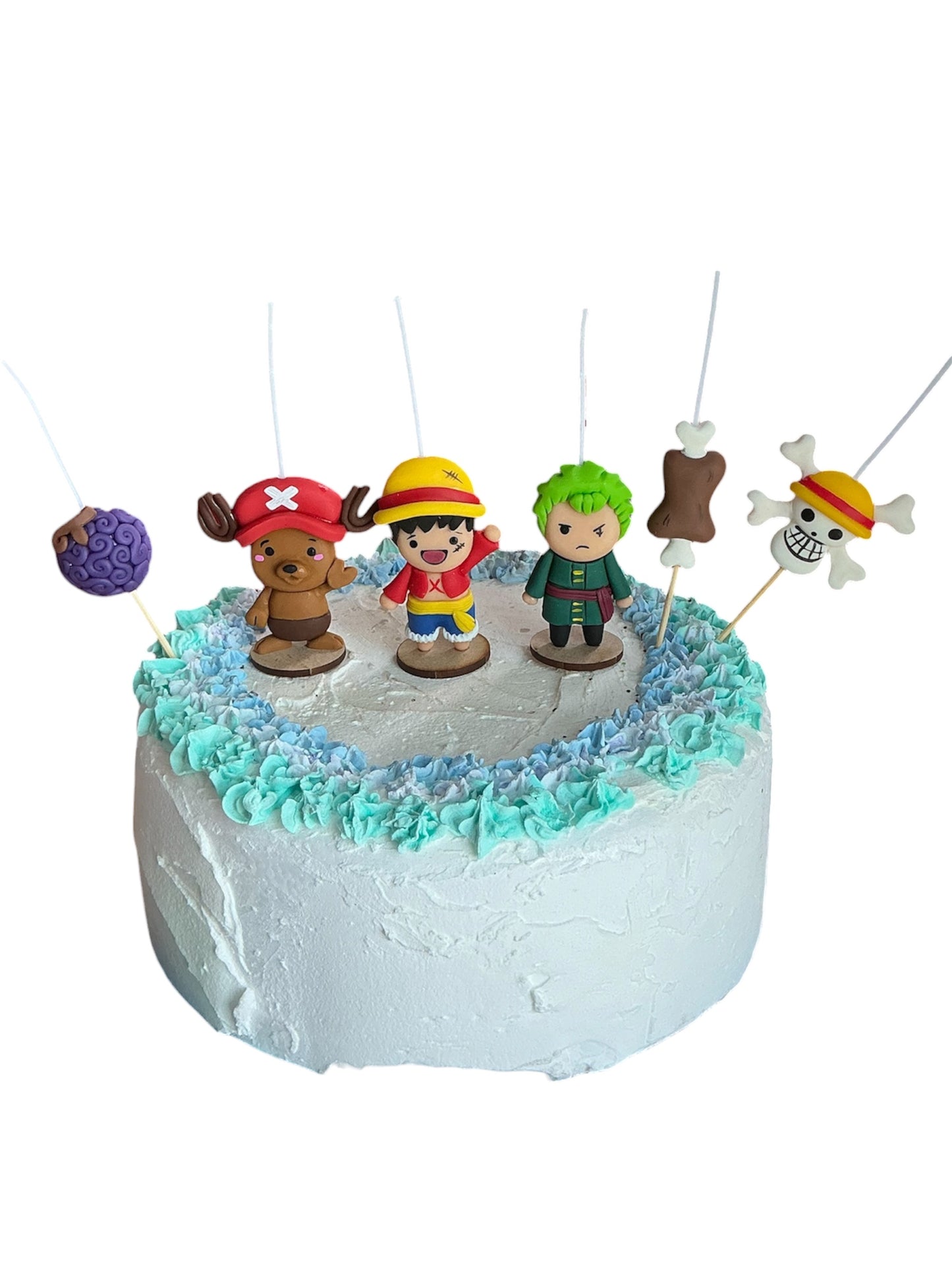 Velas cumpleaños One Piece 6pz decoración pastel temática anime chibi, toppers cakes