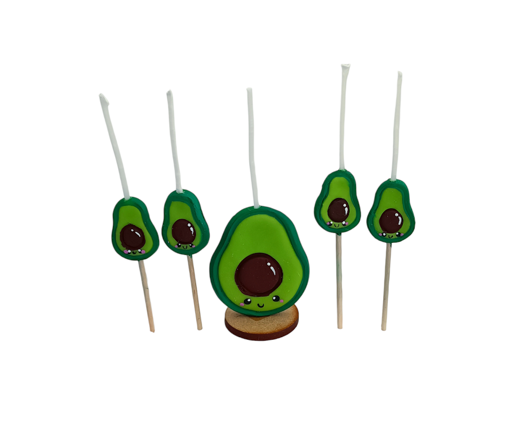 5pz Velas de cumpleaños aguacates kawai toppers cake decoracion tematica para pastel