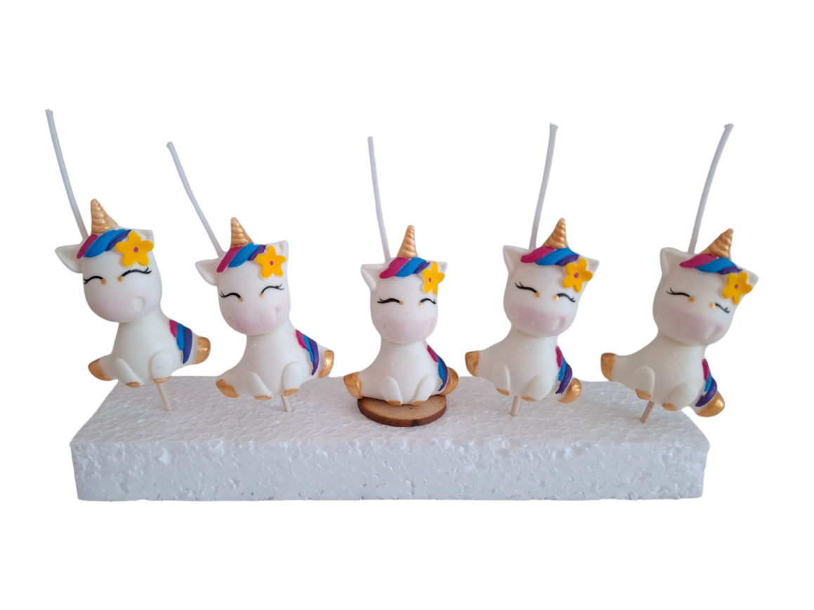 Velas de cumpleaños Unicornios lindos 5pz toppers cake decoracion de pastel