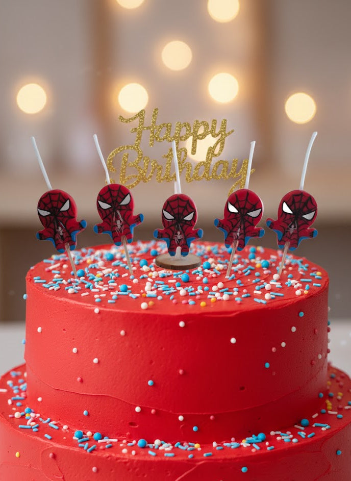 5pz Velas de cumpleaños Spiderman toppers cake decoracion tematica para pastel
