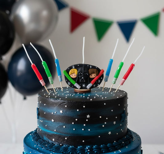 Velas de cumpleaños Star Wars y sables de luz, 7pz toppers cake decoracion de pastel
